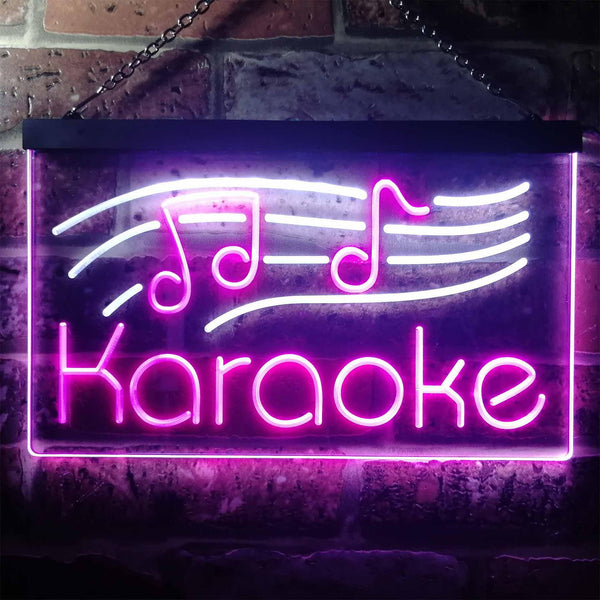 ADVPRO Karaoke Music Note Dual Color LED Neon Sign st6-i3164 - White & Purple