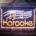 ADVPRO Karaoke Music Note Dual Color LED Neon Sign st6-i3164 - White & Yellow
