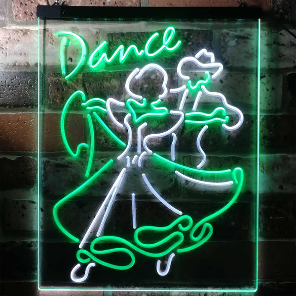 ADVPRO Dance Tango Foxtrot Viennese Waltz Display  Dual Color LED Neon Sign st6-i3166 - White & Green