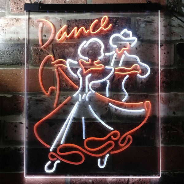 ADVPRO Dance Tango Foxtrot Viennese Waltz Display  Dual Color LED Neon Sign st6-i3166 - White & Orange