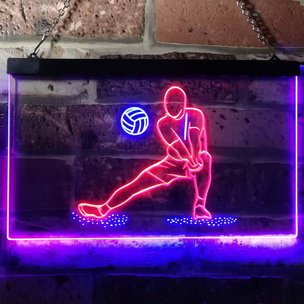 ADVPRO Volleyball Sport Room Display Home Bar Dual Color LED Neon Sign st6-i3167 - Blue & Red