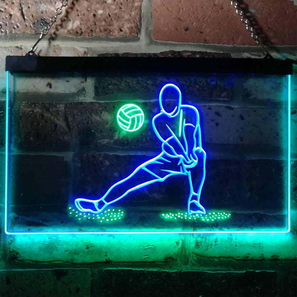 ADVPRO Volleyball Sport Room Display Home Bar Dual Color LED Neon Sign st6-i3167 - Green & Blue
