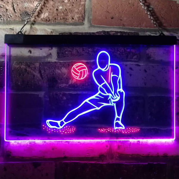 ADVPRO Volleyball Sport Room Display Home Bar Dual Color LED Neon Sign st6-i3167 - Red & Blue