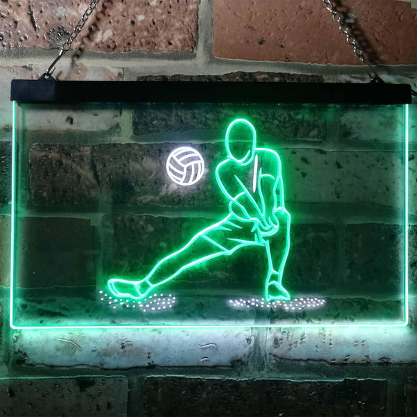 ADVPRO Volleyball Sport Room Display Home Bar Dual Color LED Neon Sign st6-i3167 - White & Green