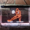 ADVPRO Volleyball Sport Room Display Home Bar Dual Color LED Neon Sign st6-i3167 - White & Orange