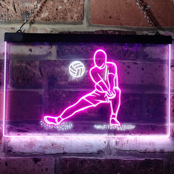 ADVPRO Volleyball Sport Room Display Home Bar Dual Color LED Neon Sign st6-i3167 - White & Purple