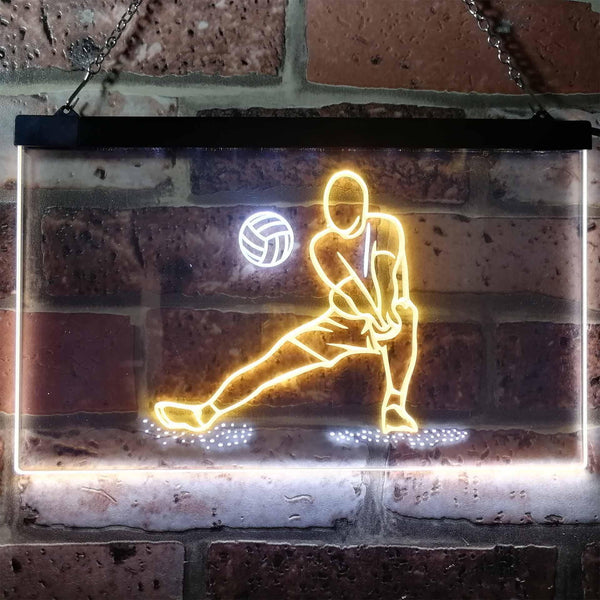 ADVPRO Volleyball Sport Room Display Home Bar Dual Color LED Neon Sign st6-i3167 - White & Yellow