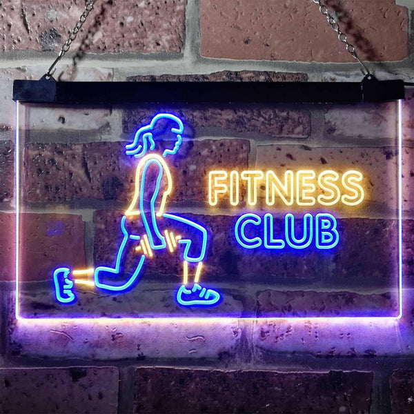 ADVPRO Fitness Club Open Welcome Dual Color LED Neon Sign st6-i3168 - Blue & Yellow