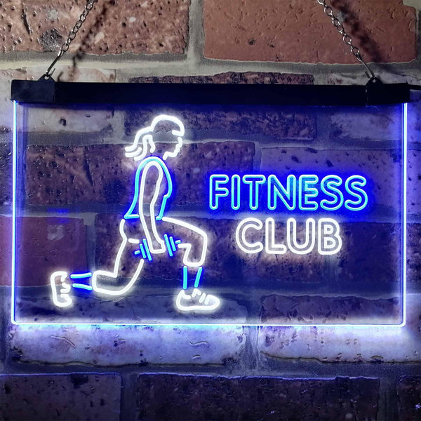 ADVPRO Fitness Club Open Welcome Dual Color LED Neon Sign st6-i3168 - White & Blue