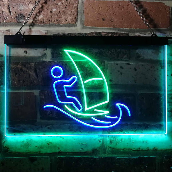 ADVPRO Born to Surf Windsurf Sport Dual Color LED Neon Sign st6-i3169 - Green & Blue