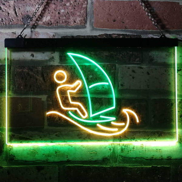 ADVPRO Born to Surf Windsurf Sport Dual Color LED Neon Sign st6-i3169 - Green & Yellow