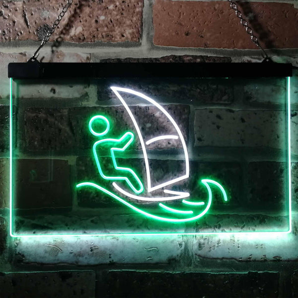 ADVPRO Born to Surf Windsurf Sport Dual Color LED Neon Sign st6-i3169 - White & Green