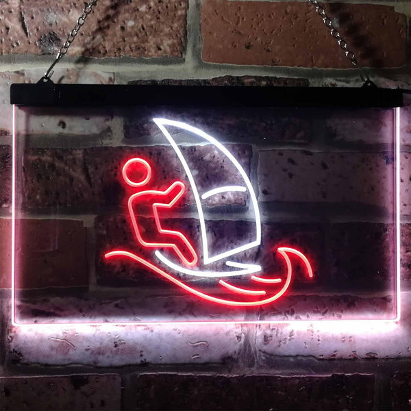 ADVPRO Born to Surf Windsurf Sport Dual Color LED Neon Sign st6-i3169 - White & Red