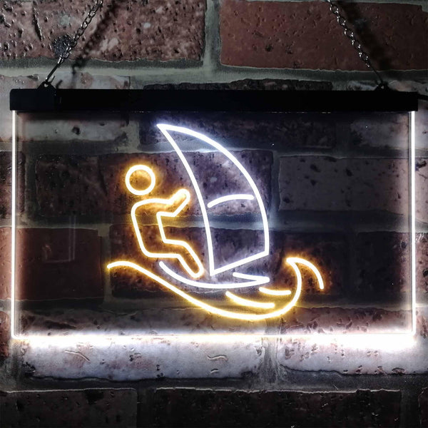 ADVPRO Born to Surf Windsurf Sport Dual Color LED Neon Sign st6-i3169 - White & Yellow
