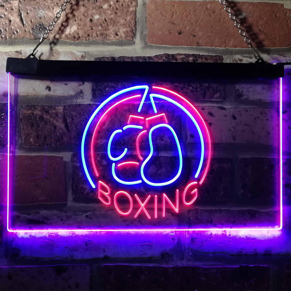 ADVPRO Born to Fight Boxing Sport Dual Color LED Neon Sign st6-i3170 - Blue & Red