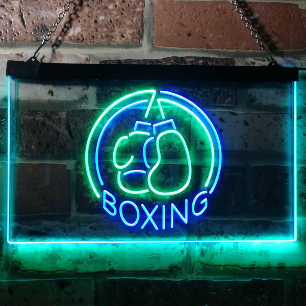 ADVPRO Born to Fight Boxing Sport Dual Color LED Neon Sign st6-i3170 - Green & Blue