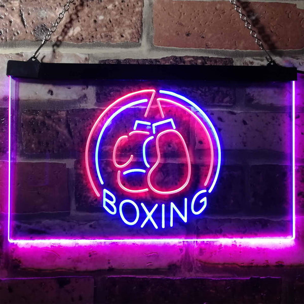 ADVPRO Born to Fight Boxing Sport Dual Color LED Neon Sign st6-i3170 - Red & Blue