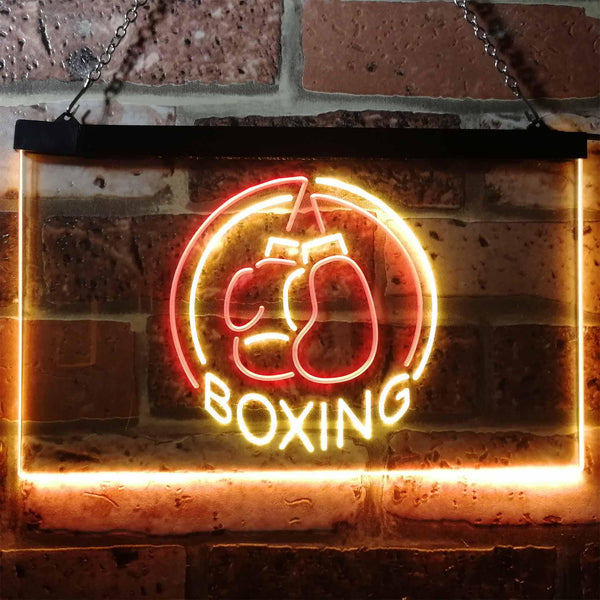 ADVPRO Born to Fight Boxing Sport Dual Color LED Neon Sign st6-i3170 - Red & Yellow