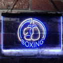 ADVPRO Born to Fight Boxing Sport Dual Color LED Neon Sign st6-i3170 - White & Blue