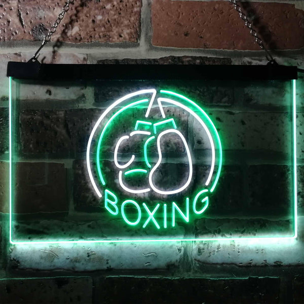 ADVPRO Born to Fight Boxing Sport Dual Color LED Neon Sign st6-i3170 - White & Green