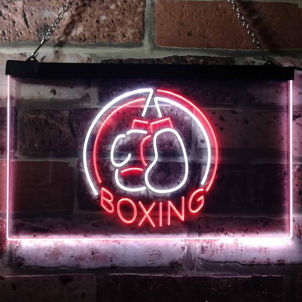 ADVPRO Born to Fight Boxing Sport Dual Color LED Neon Sign st6-i3170 - White & Red