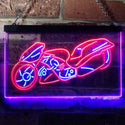 ADVPRO Motorcycle Shop Repair Lover Bar Dual Color LED Neon Sign st6-i3172 - Blue & Red