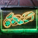 ADVPRO Motorcycle Shop Repair Lover Bar Dual Color LED Neon Sign st6-i3172 - Green & Yellow