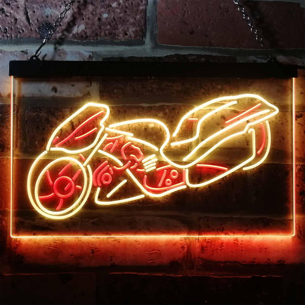 ADVPRO Motorcycle Shop Repair Lover Bar Dual Color LED Neon Sign st6-i3172 - Red & Yellow