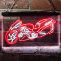 ADVPRO Motorcycle Shop Repair Lover Bar Dual Color LED Neon Sign st6-i3172 - White & Red