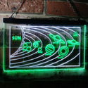 ADVPRO Space Planet 9 Lover Shuttle Rocket Dual Color LED Neon Sign st6-i3174 - White & Green