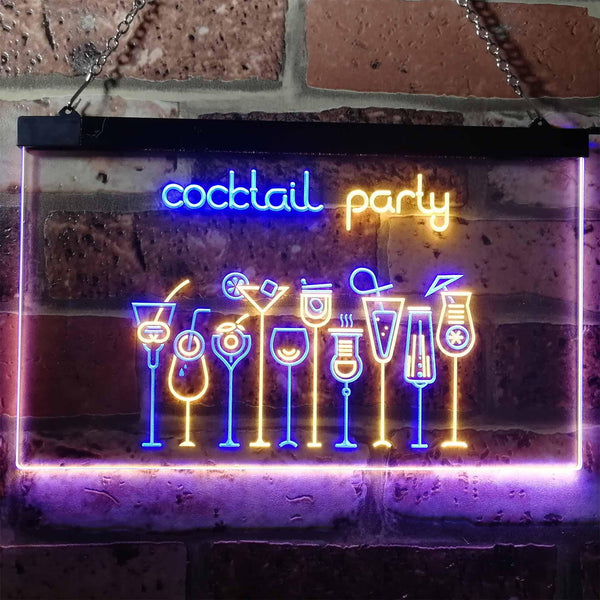 ADVPRO Cocktail Party Home Bar Club Pub Dual Color LED Neon Sign st6-i3175 - Blue & Yellow