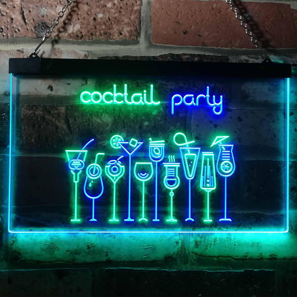 ADVPRO Cocktail Party Home Bar Club Pub Dual Color LED Neon Sign st6-i3175 - Green & Blue