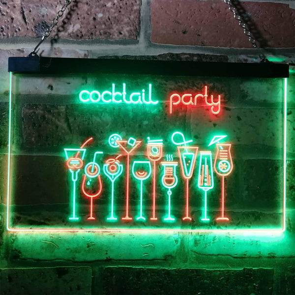 ADVPRO Cocktail Party Home Bar Club Pub Dual Color LED Neon Sign st6-i3175 - Green & Red