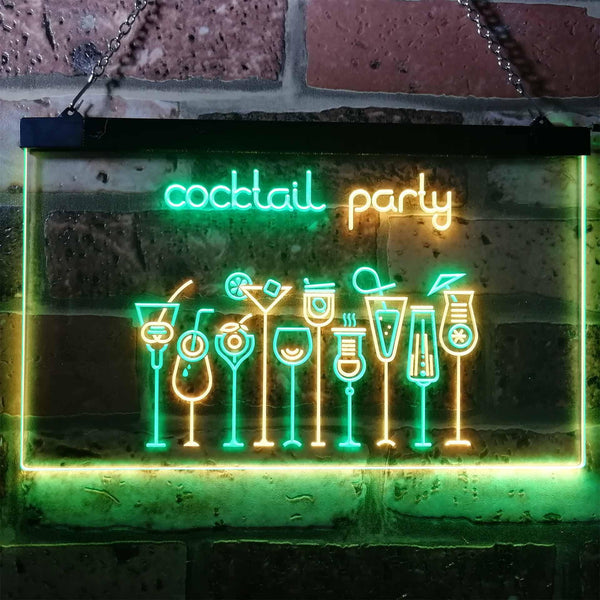 ADVPRO Cocktail Party Home Bar Club Pub Dual Color LED Neon Sign st6-i3175 - Green & Yellow