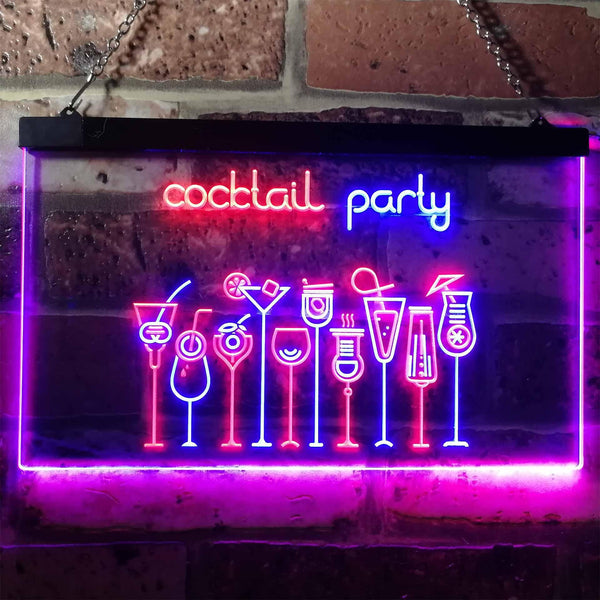 ADVPRO Cocktail Party Home Bar Club Pub Dual Color LED Neon Sign st6-i3175 - Red & Blue