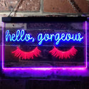 ADVPRO Hello Gorgeous Eyelash Room Display Dual Color LED Neon Sign st6-i3178 - Blue & Red