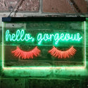 ADVPRO Hello Gorgeous Eyelash Room Display Dual Color LED Neon Sign st6-i3178 - Green & Red