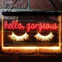 ADVPRO Hello Gorgeous Eyelash Room Display Dual Color LED Neon Sign st6-i3178 - Red & Yellow