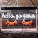ADVPRO Hello Gorgeous Eyelash Room Display Dual Color LED Neon Sign st6-i3178 - White & Orange