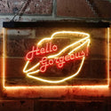 ADVPRO Hello Gorgeous Lips Room Decoration Dual Color LED Neon Sign st6-i3179 - Red & Yellow