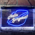 ADVPRO Hello Gorgeous Lips Room Decoration Dual Color LED Neon Sign st6-i3179 - White & Blue