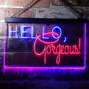 ADVPRO Hello Gorgeous Beauty Display Dual Color LED Neon Sign st6-i3180 - Blue & Red