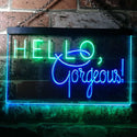 ADVPRO Hello Gorgeous Beauty Display Dual Color LED Neon Sign st6-i3180 - Green & Blue