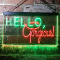 ADVPRO Hello Gorgeous Beauty Display Dual Color LED Neon Sign st6-i3180 - Green & Red