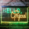 ADVPRO Hello Gorgeous Beauty Display Dual Color LED Neon Sign st6-i3180 - Green & Yellow
