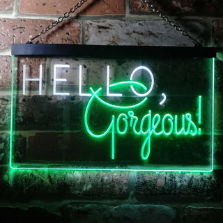 ADVPRO Hello Gorgeous Beauty Display Dual Color LED Neon Sign st6-i3180 - White & Green