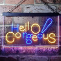 ADVPRO Hello Gorgeous Beauty Shop Dual Color LED Neon Sign st6-i3181 - Blue & Yellow