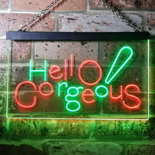 ADVPRO Hello Gorgeous Beauty Shop Dual Color LED Neon Sign st6-i3181 - Green & Red