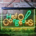 ADVPRO Hello Gorgeous Beauty Shop Dual Color LED Neon Sign st6-i3181 - Green & Yellow