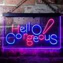 ADVPRO Hello Gorgeous Beauty Shop Dual Color LED Neon Sign st6-i3181 - Red & Blue